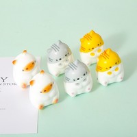 Jouet sensoriel anti-stress en TPR pour enfants, chaton mignon à rebond lent, en cacao premium, pour la relaxation et le soulagement du stress