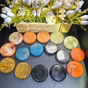 Pietra Palmare in Cristallo Misto Naturale Citrino e <span class=keywords><strong>Apatite</strong></span> <span class=keywords><strong>Blu</strong></span>, Occhio di Tigre Intagliato, Artigianato Curativo per Regali - Prezzo all'Ingrosso - Product Image 4