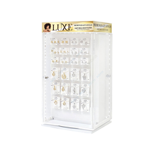 Expositor vertical moderno de acrílico para llaveros con iluminación LED, 5 niveles, para joyería, pendientes, uso en tiendas minoristas. - Product Image 5