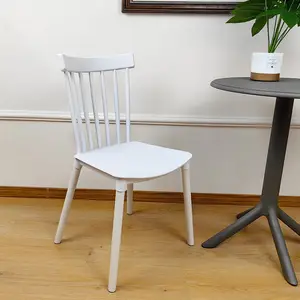 Modern Furniture Anti Slip Plastic Chair Outside Terrace Restaurant White Black PP Stackable Dining Chairs Sillas De Comedor