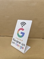 Support de présentation personnalisé en PVC étanche pour cartes de visite, cartes d'avis Google, Instagram, Facebook, Tripadvisor et Trustpilot