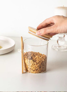 Tarro de vidrio de almacenamiento con tapa Contenedor multiusos <span class=keywords><strong>para</strong></span> <span class=keywords><strong>cocina</strong></span> <span class=keywords><strong>para</strong></span> comida Té Dulce Condimento con cuchara Organizador de <span class=keywords><strong>cocina</strong></span> - Product Image 4