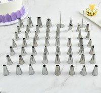 Accessoires de cuisine crème à passepoil glaçage sac à pâtisserie 52 pièces ensemble de buses en acier inoxydable bricolage ensemble d'embouts de décoration de gâteaux