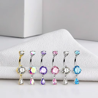 2025 mode Piercing acier chirurgical corps bijoux en gros Xinfocus nouveau Design Zircon ventre anneau Zircon nombril Piercing bijoux