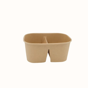Contenedor de Alimentos de Papel Biodegradable de Doble Compartimiento, Grueso y de Calidad, Bandeja Profunda para Servicio de Comida para Llevar en Cafeterías y Restaurantes - Product Image 4