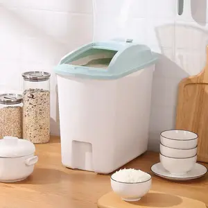 High Quality Plastic Rice Storage Organizer Bucket Large Capacity Pet Food Bucket