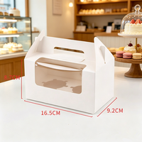 Boîtes à gâteaux à emporter avec poignée et fenêtre transparente, boîtes en carton à 1/2/4/6 trous pour cupcakes et muffins