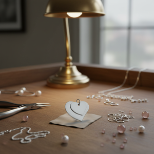 Ciondolo a Due Cuori, Componenti e Accessori per Gioielli in Acciaio - Product Image 3