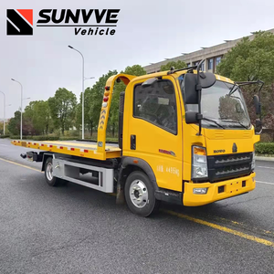 Camion de dépannage Sinotruk HOWO neuf et d'occasion, 5 tonnes, avec treuil, plateforme, roues relevables, plateau plat - Product Image 3