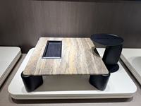 Ensemble de 2 tables basses gigognes contemporaines en MDF, grand format rectangulaire, durables, 140 cm x 50 cm, noires, pour salon