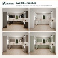 Meuble de cuisine en acrylique au design moderne, aménagement en U, projets de maison, boîtes de rangement en MDF et tiroirs à fermeture amortie