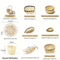 Paniers en bambou écologiques tressés à la main, style floral, 100 % ronds, de qualité alimentaire, faits à la main pour bonbons et fruits, décoration de mariage