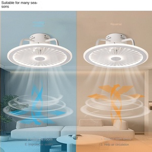 Ventilateur de plafond décoratif ultra-plat à 5 pales, moteur DC, construction métallique, avec lumière LED dimmable, 6 vitesses, télécommande et contrôle par application - Product Image 3