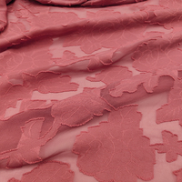 Tissu en mousseline de soie découpé à la mode, tissu floral Jacquard de couleur unie pour robes