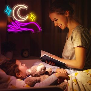 Moon Star Letreros Neon LED dimmable USB powered ambient <b>light</b> store <b>window</b> decoration <b>light</b> street indicator <b>light</b> Customized - Product Image 4