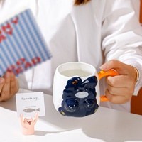Mignon Café Lait 3D Lapin Tasse En Céramique Nouveau 450ml Peint À La Main En Relief Ours Tasse À Café pour Enfants