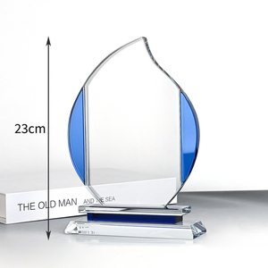 Jy Giá Rẻ Miễn Phí Thiết Kế Biểu Tượng Tùy Chỉnh Kích Thước Màu Xanh Pha Lê Thủy Tinh Trophy Giải Thưởng Kinh Doanh Quà Tặng - Product Image 6