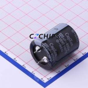 Condensateur électrolytique en aluminium à encliquetage HP221M400N310A, composant traversant (THT), D25xL31mm 220uF 20% 400V 10mm - Product Image 1