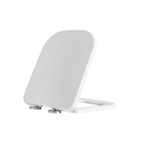 Siège de toilette carré en PP à fermeture douce, couvercle de siège de toilette facile à installer 051 pour villa de luxe, vente en gros