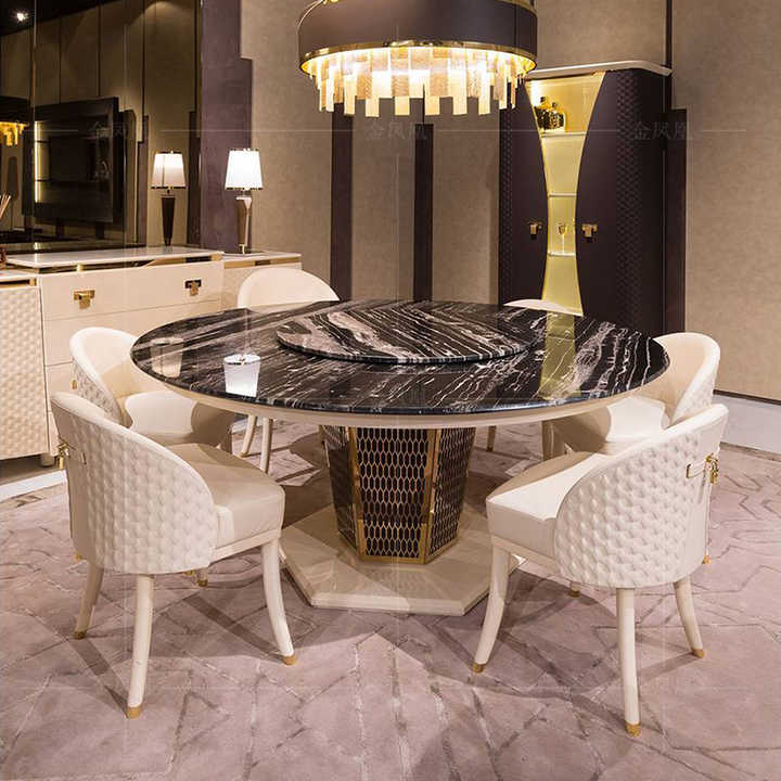 Luxury Modern Round Dining Table with Chairs for Dining Room Dining ...