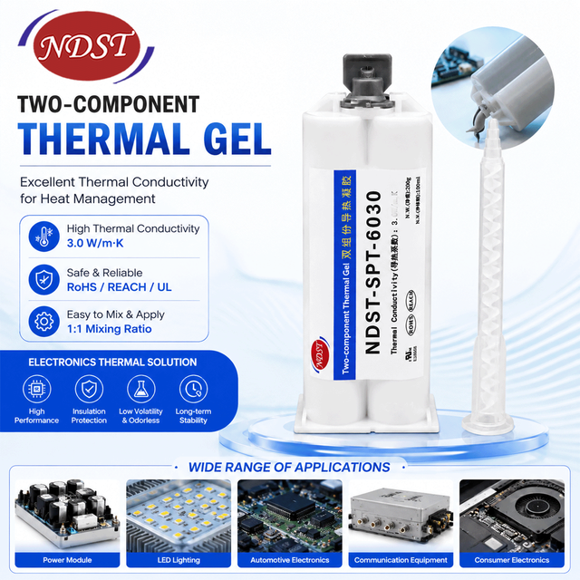 NDST Two Component Thermally Conductive Gel High Thermal Conductivity Soft Filling Gel for Electronic Device Heat Dissipation
