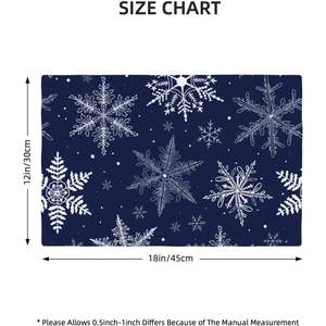 Set of 4 Reusable Blue Winter <b>Snowflakes</b> Non-Slip Heat-Resistant Washable <b>Placemats</b> - Product Image 2