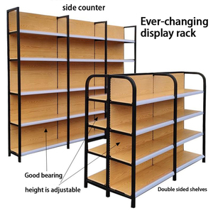 Scaffale Espositivo Classico di Alta Gamma con Effetto <span class=keywords><strong>Legno</strong></span>, Scaffalatura Metallica <span class=keywords><strong>per</strong></span> Supermercati, <span class=keywords><strong>Scaffali</strong></span> <span class=keywords><strong>per</strong></span> Stoccaggio, Gondola <span class=keywords><strong>per</strong></span> Supermercati - Product Image 4