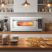 Nouveau Four à Sole Électrique Premium 1 Plateau 1 Bac Haute Productivité Contrôle Précis de la Température en Acier Inoxydable pour Pizza et Pain