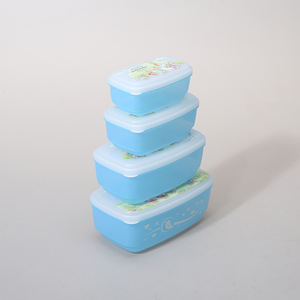 Ensemble de 4 boîtes alimentaires pour enfants d'âge scolaire, contenants de stockage alimentaire, 4 en 1, boîtes à goûter pour enfants avec impression de dessins animés personnalisés - Product Image 1