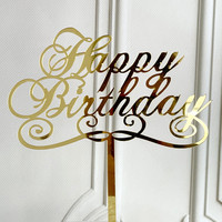 Nouveauté : Décoration de gâteau créative en acrylique « Joyeux Anniversaire » en anglais, 12,5 cm, fabriquée en Chine, pour table de desserts et décoration de gâteaux