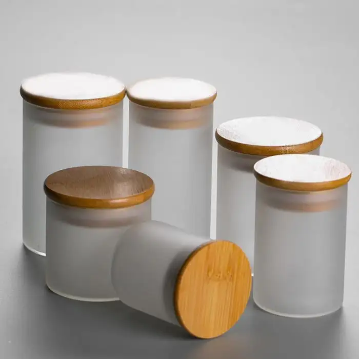Frasco de vidro com tampa de bambu, frasco de vidro fosco com tampa de rolha e colher de madeira, frasco de sal para alimentos, 100ml
