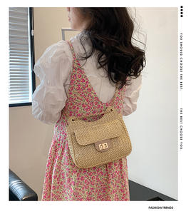 Productos de Moda <span class=keywords><strong>2023</strong></span>, Novedades, Bolso Bandolera de Piel Sintética Estilo Boho, Tejido de Paja, para Vacaciones, Bolso de Hombro Casual Vintage para Mujer - Product Image 5