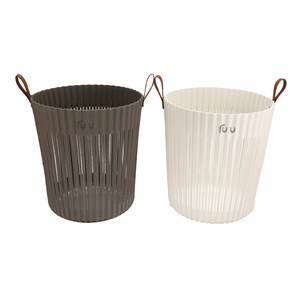 Poignée en <span class=keywords><strong>cuir</strong></span> ronde colorée panier de rangement de blanchisserie utilisation en plastique de salle de bain pour nettoyer les vêtements sales - Product Image 1