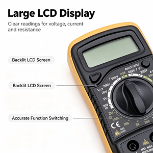 Multimètre numérique XL830L haute précision avec écran LCD bleu et fonction de maintien des données pour tests électriques (sans batterie) - Product Image 3