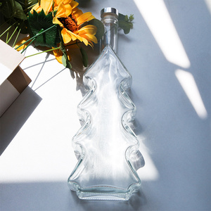 Bouteille à liqueur <span class=keywords><strong>en</strong></span> <span class=keywords><strong>verre</strong></span> transparent NEWRAY personnalisée de <span class=keywords><strong>50</strong></span> <span class=keywords><strong>cl</strong></span>, bouteille de boisson, bouteille <span class=keywords><strong>en</strong></span> forme de sapin de Noël pour boisson aux fruits frais avec bouchon <span class=keywords><strong>en</strong></span> bois - Product Image 3