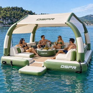 Grande î<span class=keywords><strong>le</strong></span> flottante gonflable Paradise Lounge avec pont de baignade et sièges pour parcs aquatiques commerciaux et lacs - Product Image 6