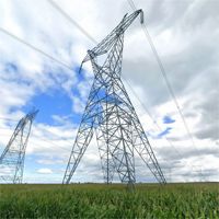 Tour de transmission en treillis en acier cornière X, galvanisée à chaud, pour le réseau électrique