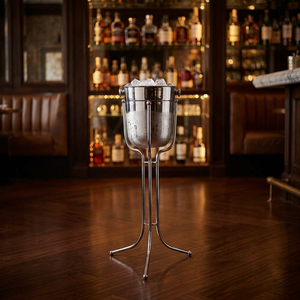 Cubo de Hielo para Vino de Acero Inoxidable de Alta Calidad, de Pared Simple y Aislado, con Soporte, para Bar, Fiestas, Capacidad de 3L - Product Image 2