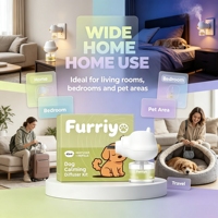 Kit diffuseur en plastique Furriyo pour chiens, 45 ml, menthe poivrée, phéromone, relaxant, anti-stress, prêt à l'emploi