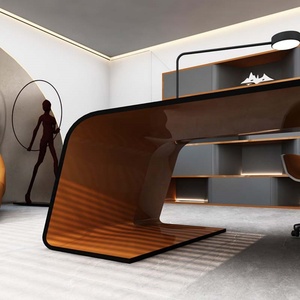 2024 Commercial Office Furniture Luxury Modern Convertible High Density Board <b>Work</b> Office <b>Table</b> CEO Executive Manager Desk - Product Image 3