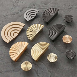 Modern Light Luxury Zinc Alloy Handles Fan Shape Spiral Radial Single Hole Pulls for Kitchen Cabinet Wardrobe Bedroom Dresser - Product Image 5