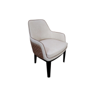 Chaises de salle à manger haut de gamme modernes de qualité commerciale pour hôtels, cafés, projets de villas et restaurants, rembourrées en cuir PU souple avec accoudoirs