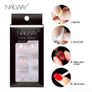 Nude White Square Rose <strong>Design</strong> <strong>French</strong> Tips Press on Toenails Glossy Summer Acrylic False Beautiful <strong>Toe</strong> Static <strong>Nails</strong> - Product Image 4