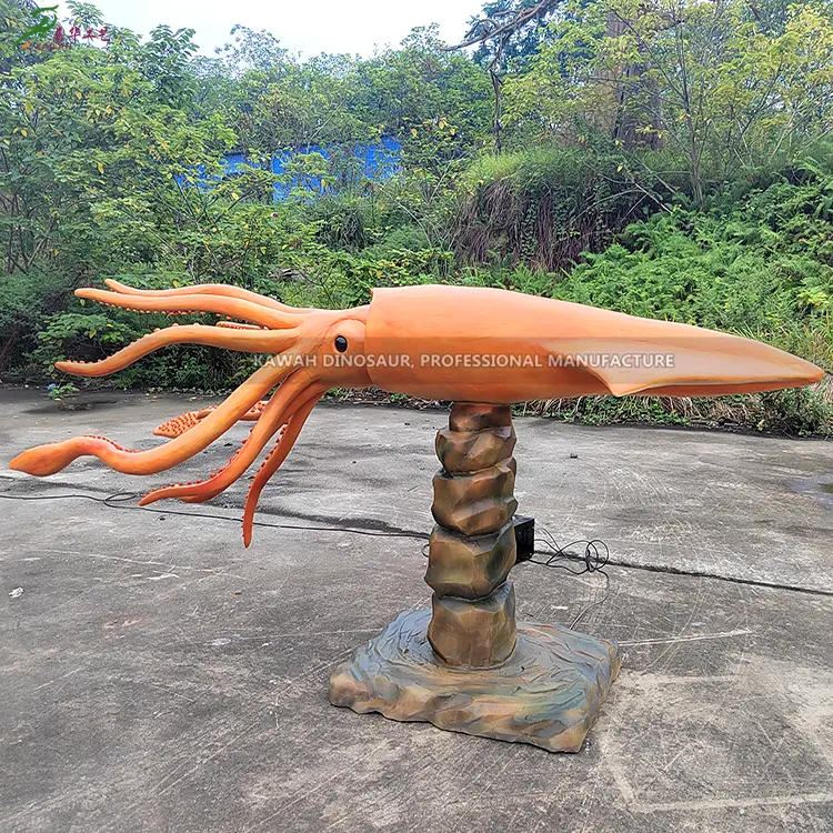 Lifelike Sea Animals Custom Inkfish Statue with Movements for Show