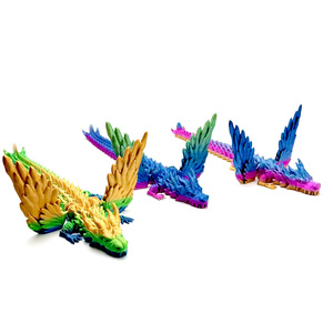 WANCAI OEM Figurine Wyvern en plastique imprimée en 3D, ailes multi-articulées mobiles, longue queue, effet cristal, jouet pour enfants, animaux - Product Image 4