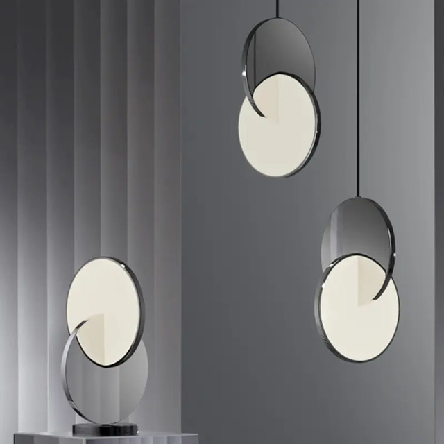 Modern Round LED Pendant Light Indoor Chrome Ceiling Lamp with Classic Style for Bedroom Chandeliers & Pendant Lights