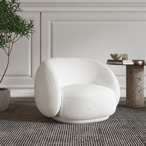 Sofá redondo de peluche salón tuerca círculo curvado sofá blanco sofás modernos - Product Image 4