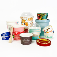 Prix usine crème emballage jetable écologique crème glacée gobelets en papier avec couvercle cuillère