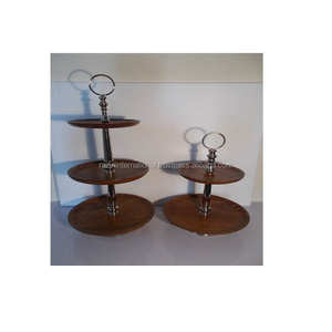 Support à gâteau rond en bois écologique à 2 niveaux, avec design compatible lave-vaisselle, pour présentation, Razvi International RI-2050 - Product Image 6