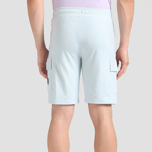 Shorts décontractés pour homme, coupe ample, été, couleur unie, taille ajustable avec cordon de serrage, mélange de coton, séchage rapide, respirant, écologique - Product Image 4